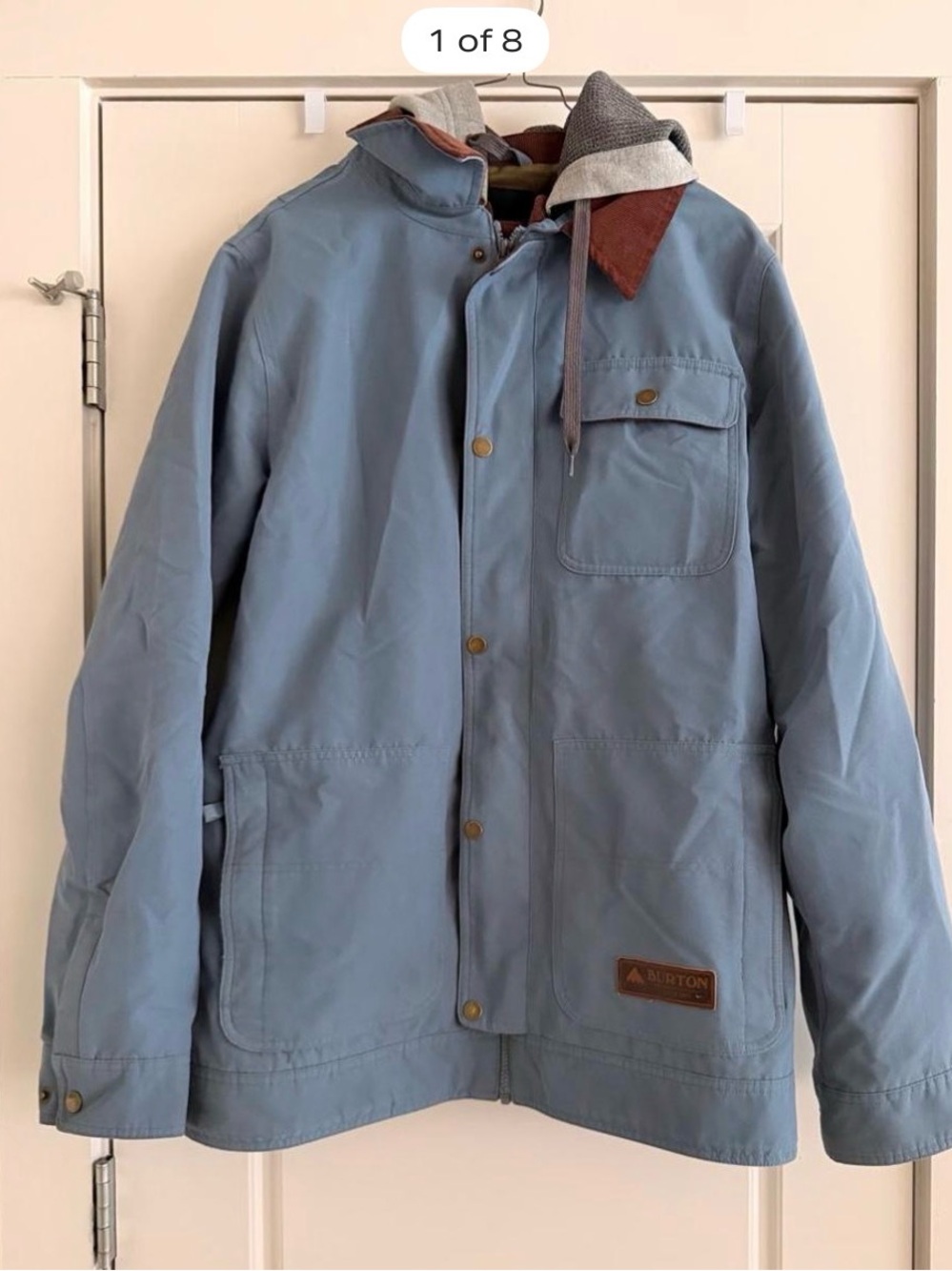 Burton Men's Light Blue Hooded Jacket